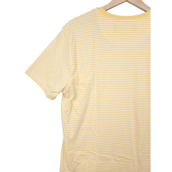 Zipcode Men’s T-Shirt Large Yellow White Striped Short Sleeve Casual Top - Picture 9 of 10
